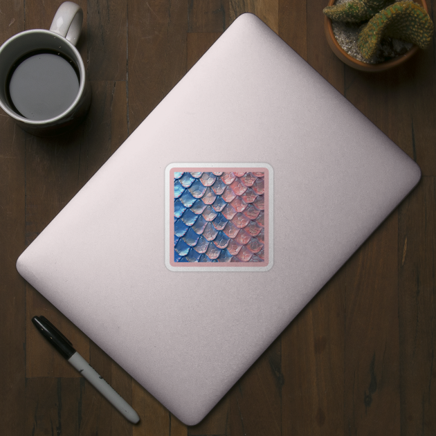 Candy Dragon Scale - Snake Skin - Pink & Blue by SnakeSkins